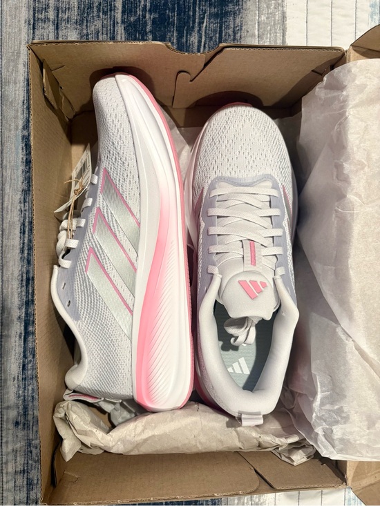 adidas Shoes - adidas Women’s White & Pink Cushion Run Sneakers
